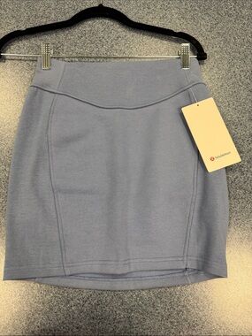 lululemon athletica Light Blue Knit Mini Skirt with Seam Accents